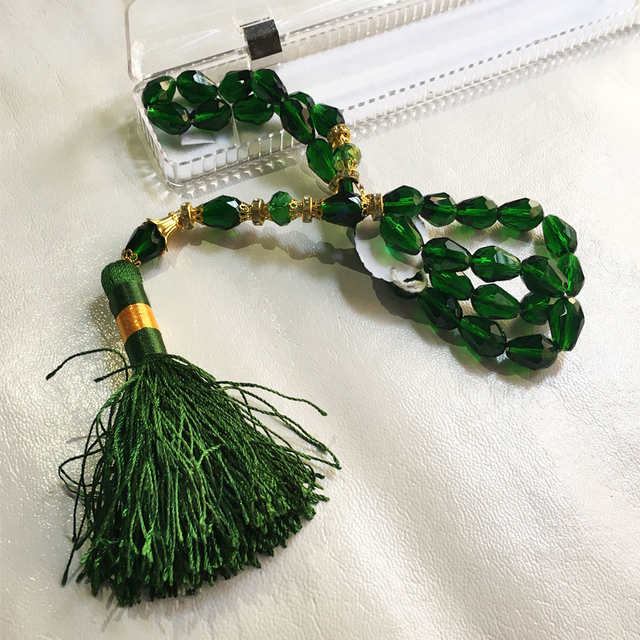 Green Zircon 33 Beads Tasbih | Zikr Tasbeeh (Best For Gift) TS-75